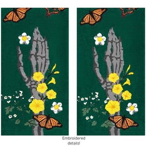 The Lakeside Collection Skeleton with Butterflies Bath Collection - Set of 2 Hand Towels 2 Pieces - 1 of 2