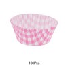 Unique Bargains Plaid Print Disposable Baking Cups Greaseproof Paper Pink White 1.97"x1.18" 100 Pcs - 4 of 4