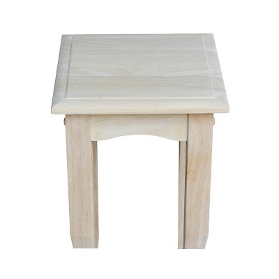 21" White Parawood Square Accent Table with Saber Legs