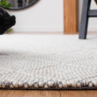 Ivory Hand-Knotted Wool Trellis Area Rug, 8' x 10'