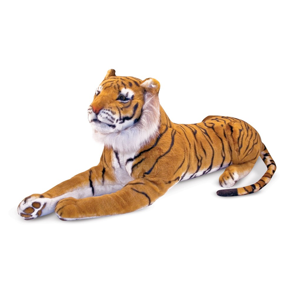 Melissa & Doug Siberian Tiger Stuffed Animal This elegant Siberian tiger features lifelike details from the tip of its striped tail to the pads on its front paws. Attention to detail and top-quality construction will provide exotic delight in any environment. This tiger plush stuffed animal has been crafted with high-quality materials. The soft polyester fabric makes it both durable and huggable. The Melissa and Doug big tiger toy provides children with several entertainment options. Kids can snuggle with their tiger during story time, go on pretend adventures, and even read a story to their fuzzy friend. Melissa and Doug makes high-quality stuffed animals for girls and boys of all ages, and this Tiger Giant Stuffed Animal is a delightful gift for kids 3 years and up. Add the Melissa and Doug Giant Lion to round out the hands-on play experience and to give kids an engaging option for screen-free fun. For more than 30 years, Melissa and Doug has created beautifully designed imagination- and creativity-sparking products that NBC News called “the gold standard in early childhood play.” Today, Melissa and Doug is proudly partnering with the American Academy of Pediatrics to foster early brain development and help children build important life skills through play.