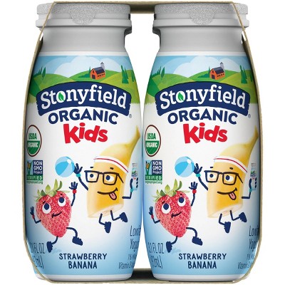 Stonyfield Organic Kids&#39; Strawberry Banana Yogurt Smoothies - 6pk/3.1 fl oz bottles_2