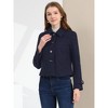 Allegra K Women's Turn Down Collar Long Sleeve Single Breasted Winter Pea Coat - 2 of 4