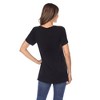 Women's Crisscross Neck Short Sleeve Top - White Mark - 3 of 4