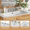APRILSOUL 30" Antique Bathroom Vanity with Ceramic Sink, Mid-Century Modern Bathroom Vanity Cabinet , Natural Brown - 4 of 4