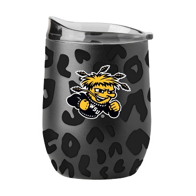 NCAA Wichita State Shockers 16oz Black Leopard Stainless Steel Wine Tumbler