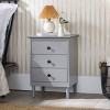 GlasFlength Nightstands Modern Nightstand Bedroom Nightstand Elegant Bedside Table with 3 Drawers for Living Room, Gray, 19"*15"*25" - 3 of 4