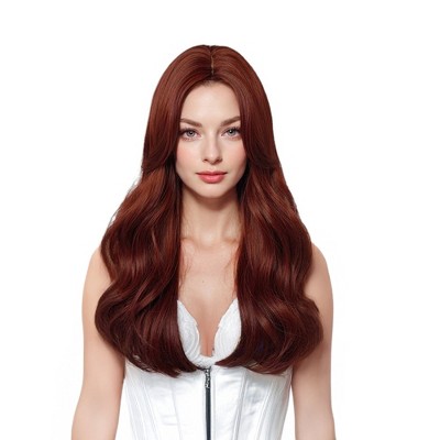 Alilang 22 Inch Long Wavy Wig Heat-Resistant Synthetic Fiber for Daily and Party Use