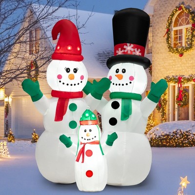 Costway 6ft Inflatable Christmas Snowman Decoration W/ Leds & Air ...