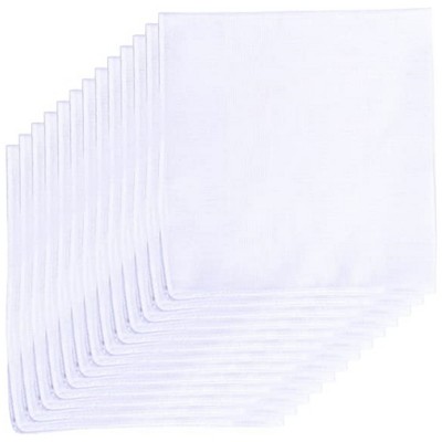 Men's White 100% Cotton Soft Finish Handkerchiefs