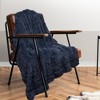 Cheer Collection Long Shaggy Hair Throw Blanket - Navy (50" x 60") - 4 of 4