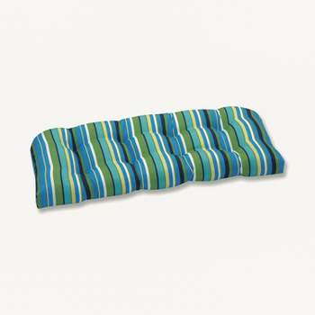 Outdoor Wicker Loveseat Cushion - Topanga Stripe - Pillow Perfect