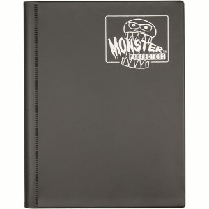 Monster 4 Pocket Trading Card Binder-Matte Black Album, Anti-Theft & Anti-Drop Protection w Side Loading Padded Pockets, Double Sided, Holds 160 Cards - 1 of 4