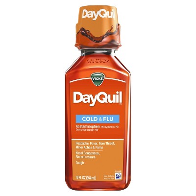 Vicks DayQuil Cold & Flu Relief Liquid - Acetaminophen - 12 fl oz