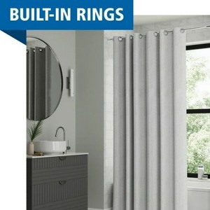 LunaLulinlk Norwalk Easy Hang Fabric Shower Curtain, 70" x 74", Grey - 1 of 4