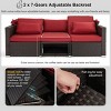 EROMMY 6 Pieces Patio Furniture Sets,Outdoor Sectional Sofa Set with Adjustable Backrest - 4 of 4
