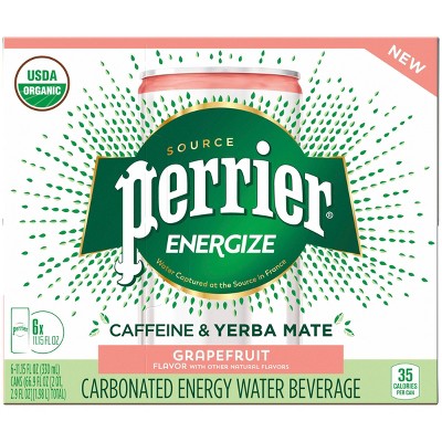 Perrier ENERGIZE Grapefruit Flavored Carbonated Energy Beverage - 6pk/11.15 fl oz Cans