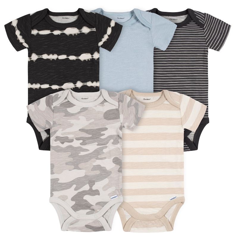 Gerber Baby Boys' 5-Pack Short-Sleeve Bodysuits, 1 of 10