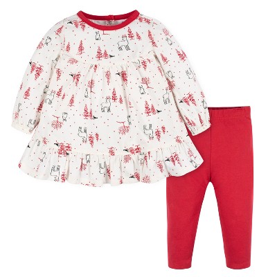 Gerber Baby Girls' 2-piece Dress & Legging Set, Leaves, 0-3 Months : Target