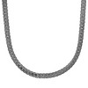 Steeltime Men's stainless steel curb cuban link flat necklace. Color Options: Silver, Gold, Black - 2 of 4