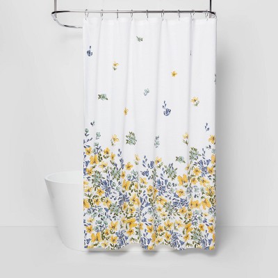 Arielle Printed Metallic Shower Curtain Gray : Target