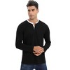 Mens Long Sleeve Henley Shirts Casual Tee Shirts Crew Neck Regular Fit Button Pullover T-Shirts - 4 of 4