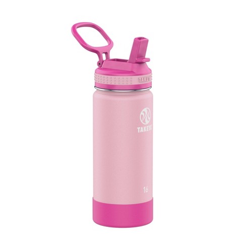 Takeya 16oz Actives Insulated Stainless Steel Kids' Water Bottle With Straw  Lid - Pink : Target