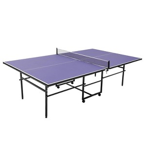 Portable Table Tennis Tables– Professional Outdoor Ping Pong Table Game, Foldable Ping Pong Game Set，with Net, 2 Paddles and 3 Balls, Playback Mode - 1 of 4