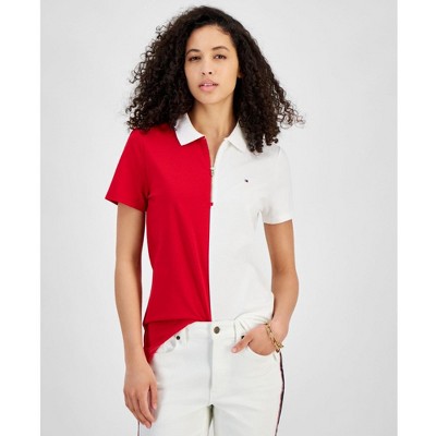 Tommy Hilfiger Womens Zip-Front Polo Shirt