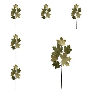Whisen Set of 12, 8" Fall Leaves Wreath, Botanicals Decor, Thanksgiving Table Decorations - 1 of 4