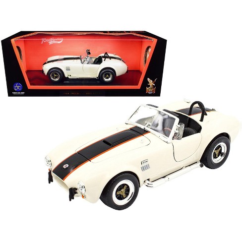 1964 Shelby Cobra 427 S/C Roadster Cream with Black and Orange Stripes 1/18  Diecast Model Car by Road Signature