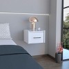 INFURNIC Nightstands Floating Nightstand with Drawer and Open Shelf Space-Saving Modern Design for Bedroom, White, 13.2"*13.8"*9.8" - 4 of 4