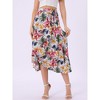 INSPIRE CHIC Women's Tropical Floral Print Ruffle Self-Tie Knot Split Beach Wrap Midi Skirt - 3 of 4