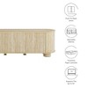Modway Overture 63 Inch Oval TV Stand w/Storage in Travertine - Media Console w/ 3 Doors for TVs up to 70 in. LargeMid Century Modern Under TV Table - 2 of 4