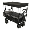 CAVINAS Extended Heavy-Duty Wagon Cart with Canopy,All-Terrain Shopping Cart with Side Pocket and Brakes,Wagon for Camping,Shopping - 2 of 4