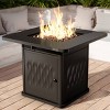 East Oak 32" Brazi Propane Square Outdoor Tabletop Fireplace Black: Iron Frame, Rust & Heat-Resistant - 3 of 4