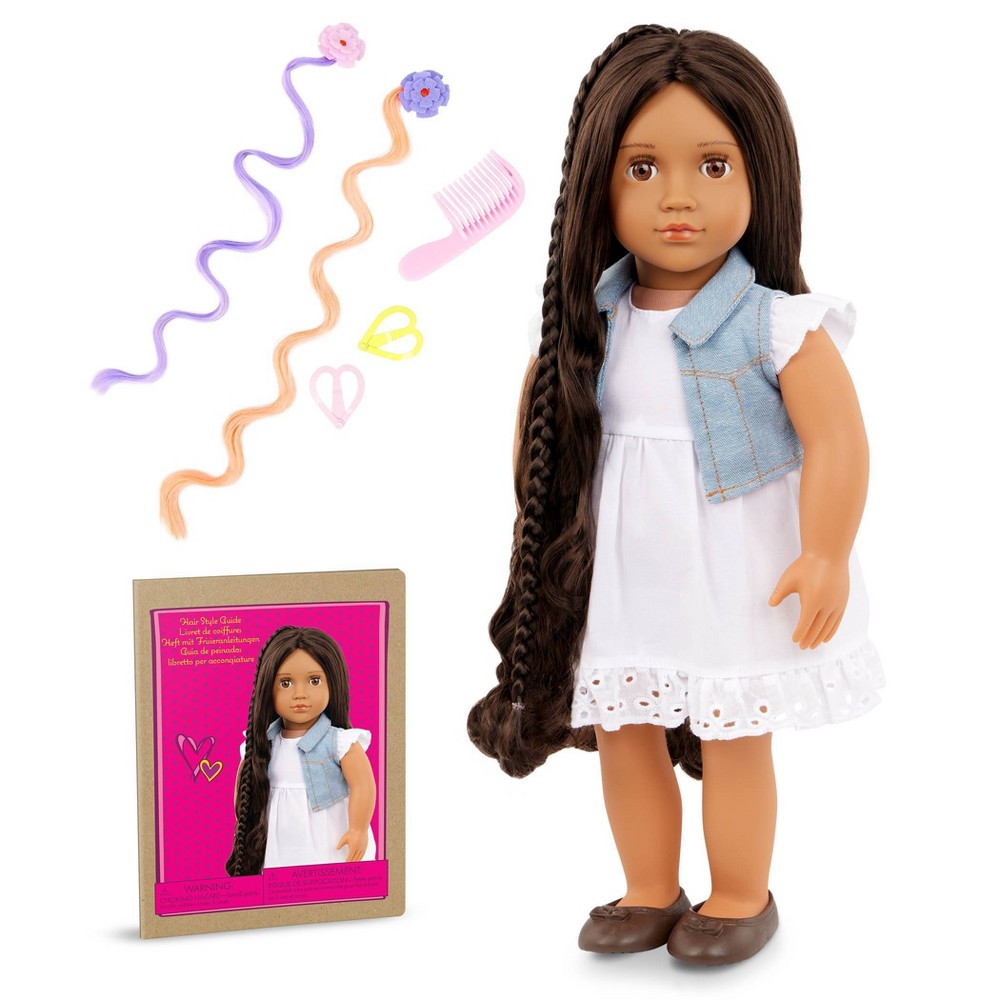 Photos - Doll Our Generation Dolls Our Generation Perla 18'' Hair Grow  & Styling Accessories Set 