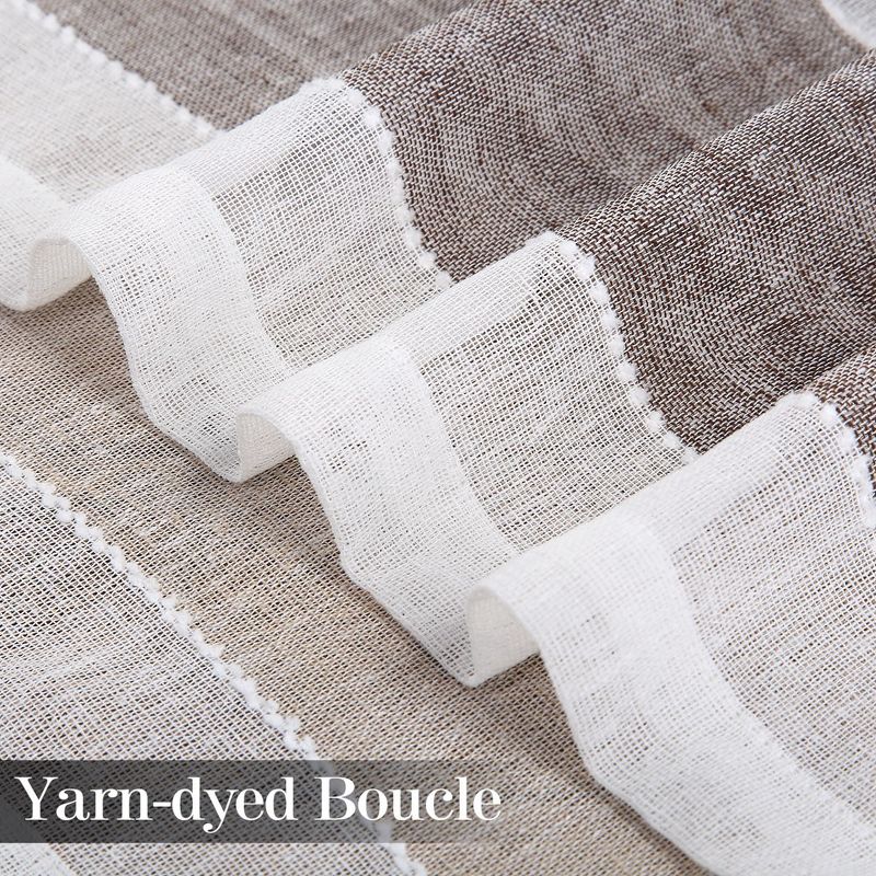 Yarn-Dyed Stripe Voile Sheer Rod Pocket Short Cafe Kitchen Curtains, 4 of 6