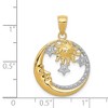 Black Bow Jewelry 14k Yellow Gold & White Rhodium Round Celestial Pendant, 20mm (3/4 in) - 4 of 4