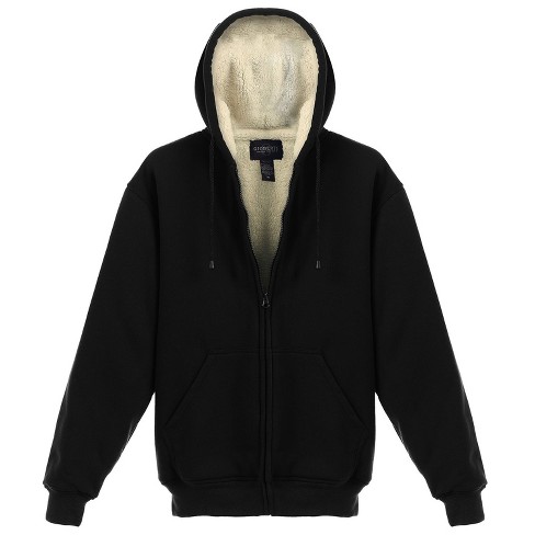 Gioberti Men Heavyweight Faux Shearling Lined Fleece Hoodie Jacket Target