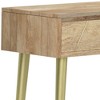 Mango Hardwood and Metal Mid-Century Contemporary Console Table with 2 Soft-Close Drawers, Gold-Finished Metal Legs and Multipurpose Design - 2 of 4