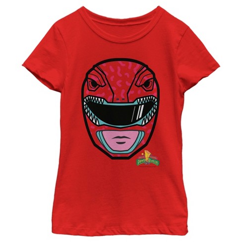 Girl's Power Rangers Red Ranger Helmet T-Shirt - image 1 of 4