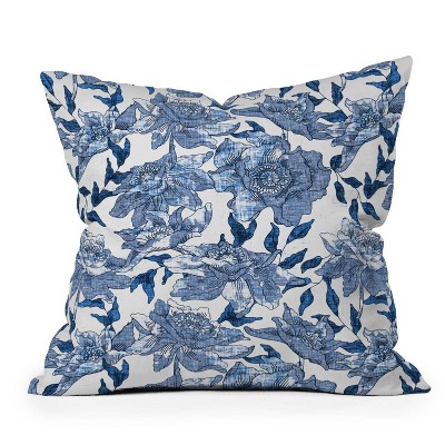 16"x16" Holli Zollinger Summertime Square Throw Pillow Indigo - Deny Designs