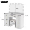 Lycvki Luxurious Dressing Table with Cushioned Stool and 9 Storage Drawers - 3 of 4