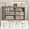 6 Dresser for Bedroom, 47" Wide Drawer Dresser with Storage Freestanding, Wooden Closet Storage Chest for Living Room, Bedroom, Entryway - 4 of 4