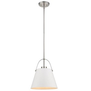 Z-Studio 1-Light Pendant - Matte Black & Brushed Nickel, 12.5" Wide, Dimmable, Modern Design - 1 of 1