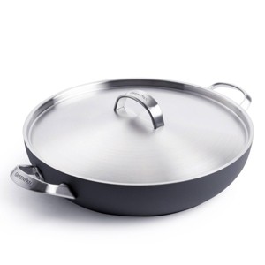 GreenPan Paris Pro 11" Hard Anodized Healthy Ceramic Frypan with 2 Handles and Stainless Steel Lid - 1 of 4