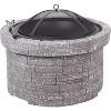 Misco 26.7-inch Cobblestone Fire Pit: Rustic Charm for Outdoor Gatherings - Gray - 3 of 4