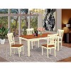 HomeStock 5-Piece Rectangle Buttermilk and Cherry Finish Solid Wood Top Dining Table with 4-Chairs - 2 of 4
