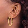 Black Bow Jewelry 2.5mm x 30mm 14k Yellow Gold Classic Round Hoop Earrings - 3 of 4